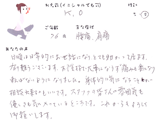K.Oさん 76歳 女性
